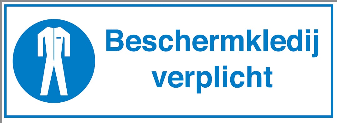 Brady bordje "beschermkledij verplicht" STN 673 297x105mm