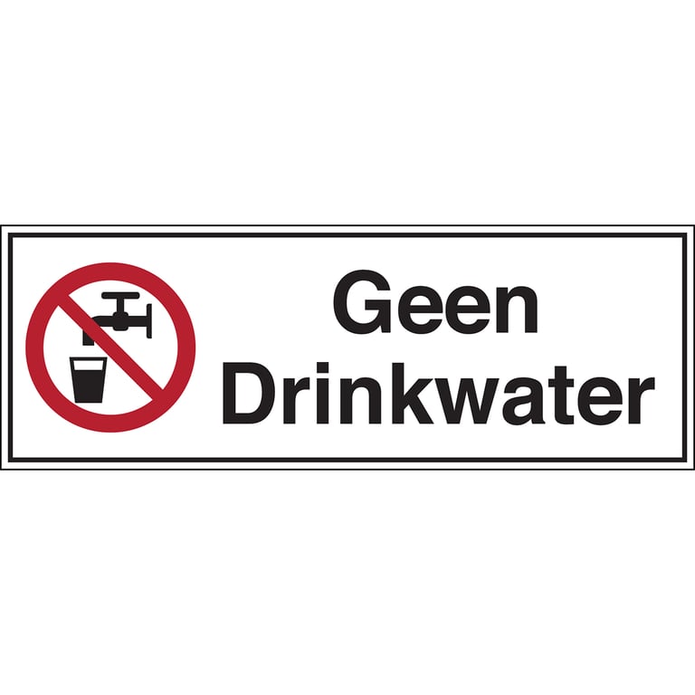 Brady Sign verbodspictogram "geen drinkwater"