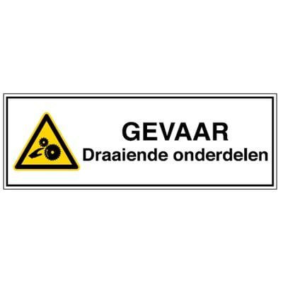 Brady sticker "gevaar draaiende onderdelen" gelamineerd polyester 105x297mm