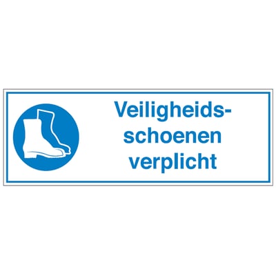 Brady sticker "veiligheidsschoenen verplicht" zelfklevend polyester 105x297mm