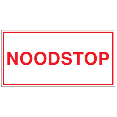 Brady sticker "noodstop" gelamineerd polyester 52x105mm