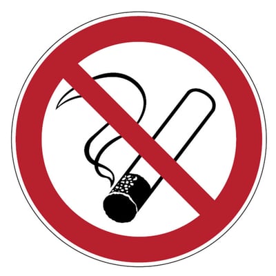 Brady bordje "verboden te roken" polypropyleen  rond rood/zwart op wit 315mm