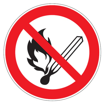 Brady bordje "vuur, open vlam en roken verboden'' polypropyleen 200mm