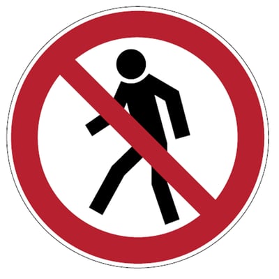 Brady bordje "verboden voor voetgangers" polypropyleen diameter 200mm