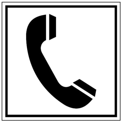 Brady bordje "telefoon"  polypropyleen 200x200mm zwart op wit