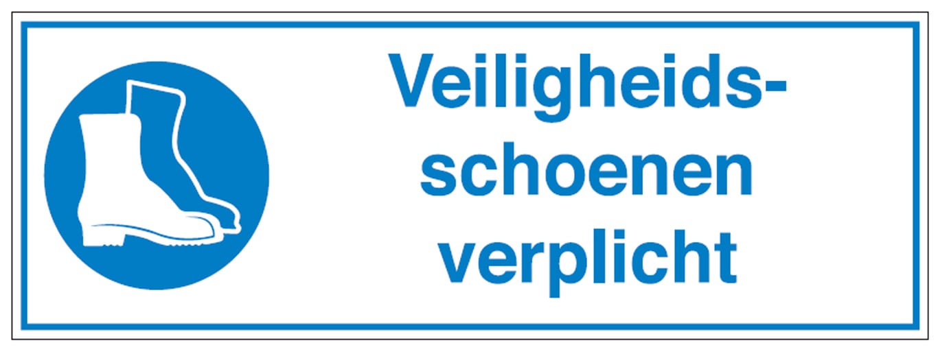 Brady bordje "veiligheidsschoenen verplicht" polypropyleen 150x450mm