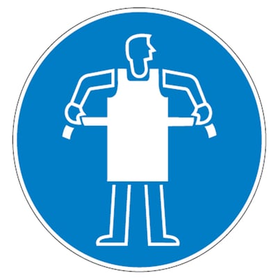 Brady sticker "beschermschort verplicht " zelfklevend polyester 200mm