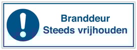 Brady Gebodspictogram - Branddeur steeds vrijhouden