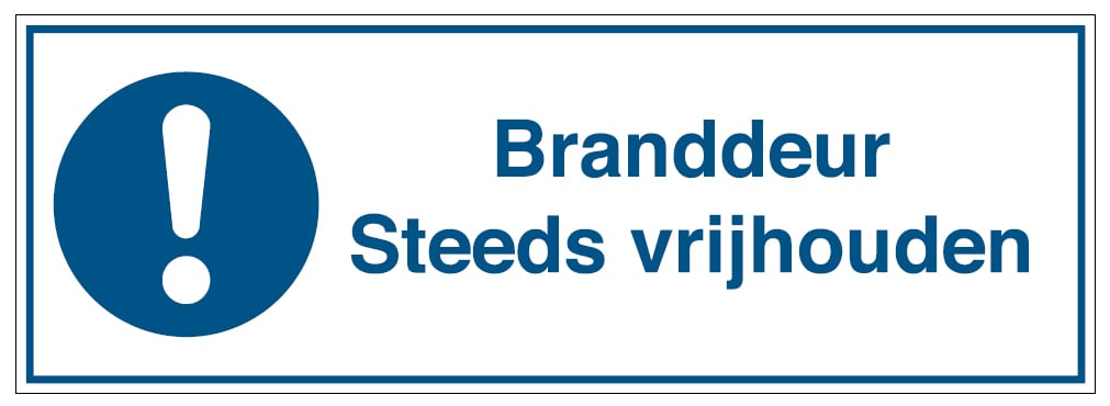 Brady Gebodspictogram - Branddeur steeds vrijhouden