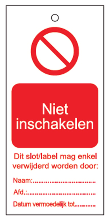 Brady waarschuwingstag "onderhoud machines"