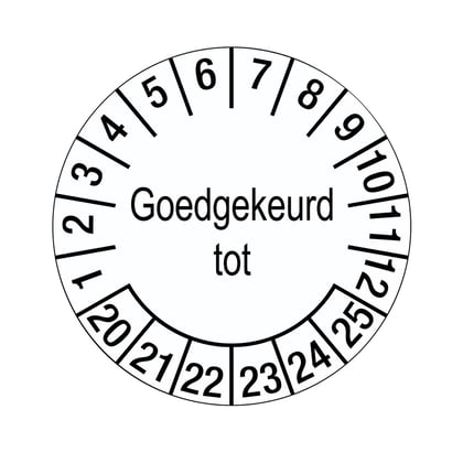 Brady vervaldaglabel goedgekeurd tot zwart op wit 25mm 250st