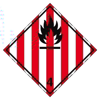 Brady vervoerspictogram sticker brandgevaar  "brandbare vaste stof" 297x297mm