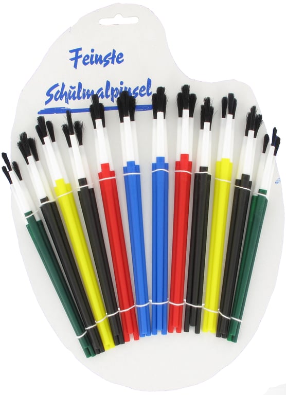 Schoolpenselen assortiment 36 st. maat 1-6