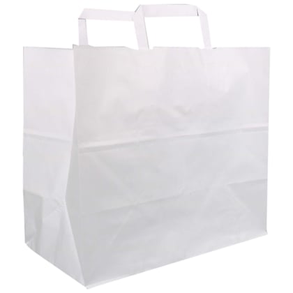 Papieren snacktas blanco wit 32x16x27cm 70gr