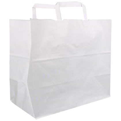 Papieren snacktas blanco wit 32x16x27cm 70gr 250st