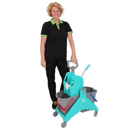 CALU TTS Trolley Turijn dubbele dweilemmer  met dweilmop-pers