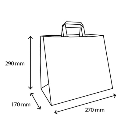 Papieren tas middel wit 27+17x29cm 350st 