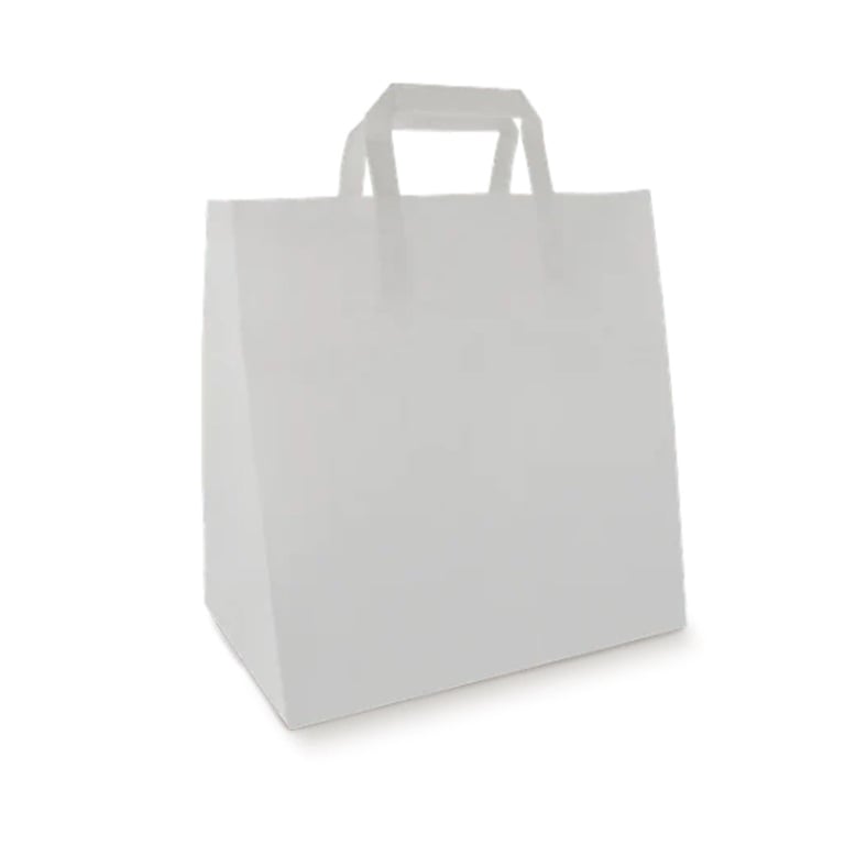 Papieren tas middel wit 27+17x29cm 350st