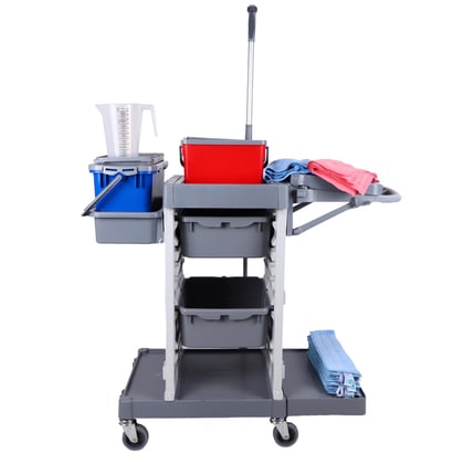 CALU TTS CleanPro schoonmaakwagen starterkit Pre-Wet ready grijs