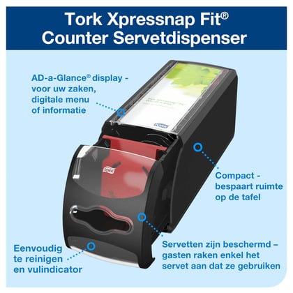 Tork N14 Xpressnap Fit Counter servetdispenser zwart