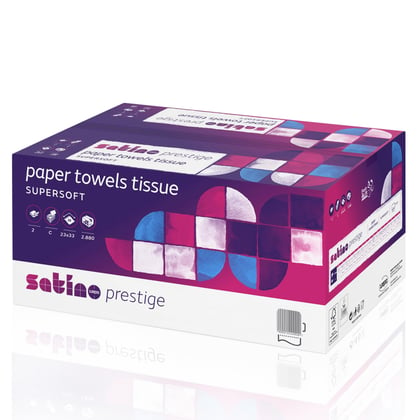 Satino prestige papieren handdoekjes c-vouw 2-lgs 23x33cm 20x144st