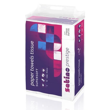 Satino prestige papieren handdoeken cellulose 20,6x32cm w-vouw 2lgs 25x120vel