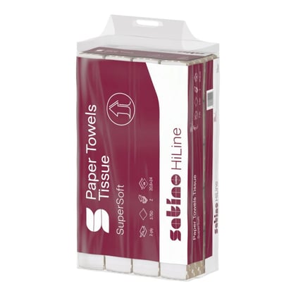 Satino prestige papieren handdoeken formaat tissue z-vouw 20,6x24 2lgs 25x150 stuks