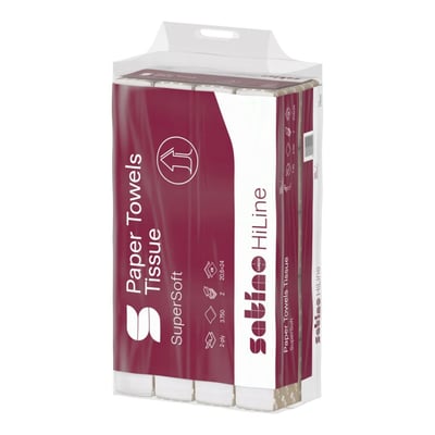 Satino prestige papieren handdoeken formaat tissue z-vouw 20,6x24 2lgs 25x150 stuks