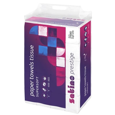 Satino prestige 24x21cm v-vouw 2-lgs wit 