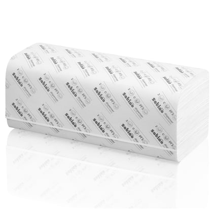 Satino comfort papieren handdoekjes tissue 25x23cm C vouw 2-lgs wit 24x128st