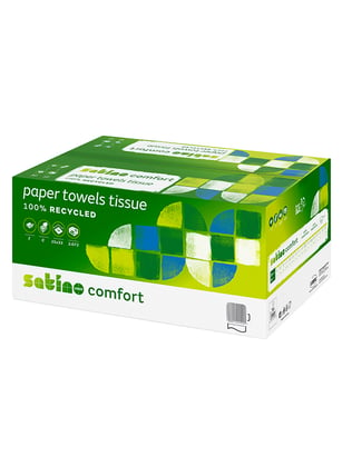 Satino comfort papieren handdoekjes tissue  25x32cm C-vouw 2-lgs wit 24x128st