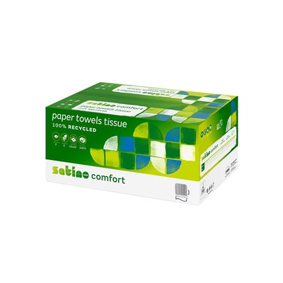Satino comfort papieren handdoekjes tissue  25x32cm C-vouw 2-lgs wit 24x128st
