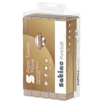 Satino PureSoft handdoekpapier v-vouw 2-lgs 20x 200st soft beige