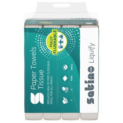 Satino Liquify Handdoekpapier V-vouw 2-lgs wit 24x21cm 12x336vel