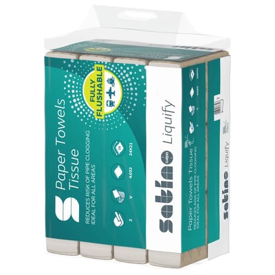 Satino Liquify Handdoekpapier V-vouw 2-lgs wit 24x21cm 12x336vel