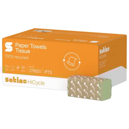 Satino HiCycle handdoekpapier v-vouw groen 2-lgs 25x23cm 20x160st