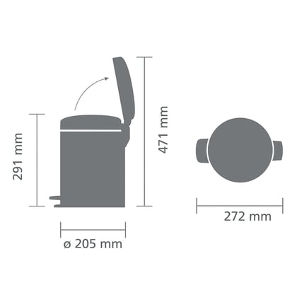 Brabantia pedalette 5ltr met kunststof binnenemmer
