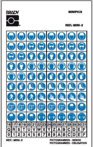Brady afzonderlijke vellen - geboden mini pictogrammen