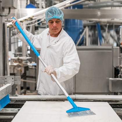 Vikan aluminium steel 130cm hygiënisch blauw