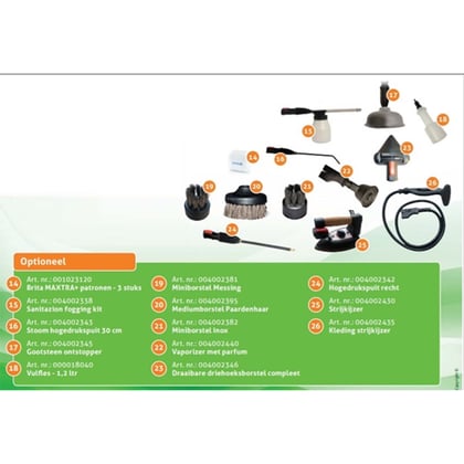 Greensteaming 5 stoomreiniger RVS 3200 watt inclusief stoomslang en accessoires set