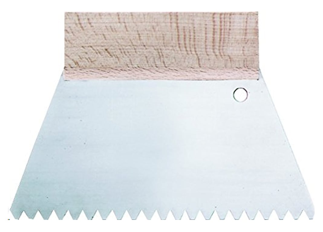 Lijmspatel tanding 180mm stalen blad met houten greep