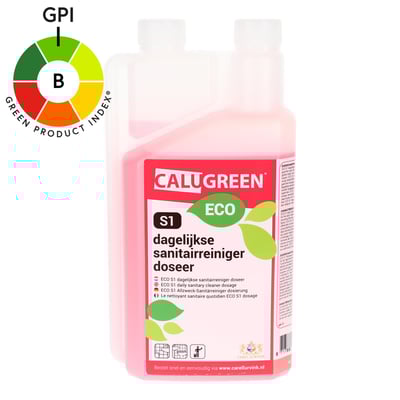 CaluGreen ECO S1 dagelijkse sanitairreiniger doseerfles 1ltr