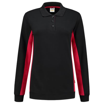 Tricorp Workwear dames polosweater bicolor  zwart/rood maat 5XL