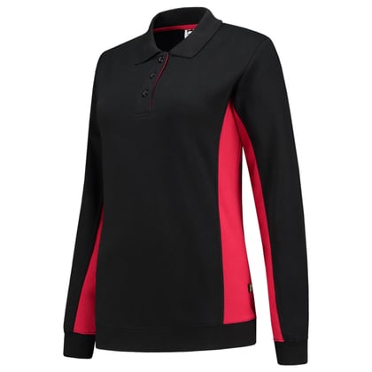 Tricorp Workwear dames polosweater bicolor  zwart/rood maat 5XL