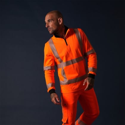 Tricorp zip sweater RWS revisible fluor oranje maat XS