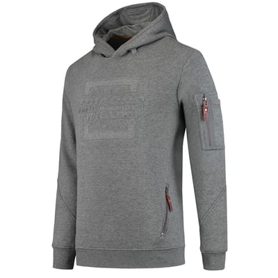 Tricorp Workwear premium sweater met logo en capuchon grijs maat XS