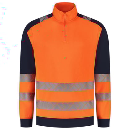 Tricorp Redefined high vis sweater met rits industrieel wasbaar oranje blauw maat XS