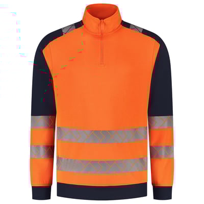 Tricorp Redefined high vis sweater met rits industrieel wasbaar oranje blauw maat XS