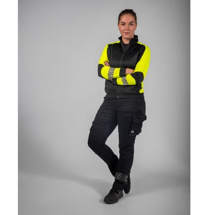 Tricorp Redefined dames reflective sweatvest zwart geel maat XS