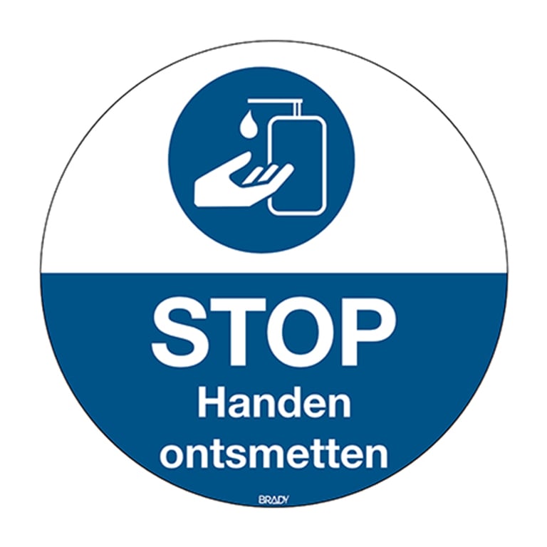 Brady pictogram voor vloermarkering handen ontsmetten 350mm